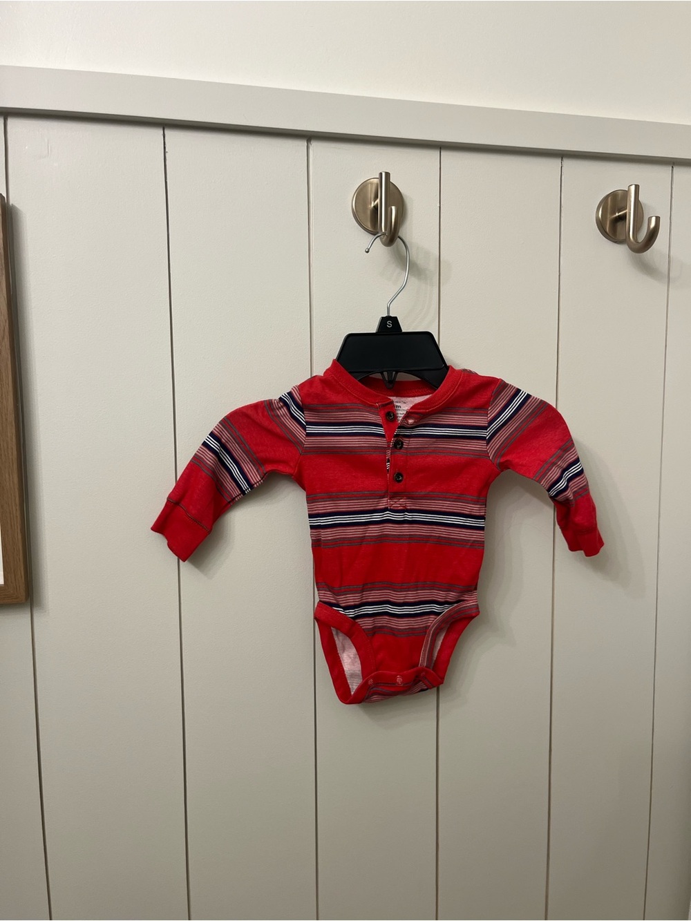 Carter's Red Striped Long-Sleeve Baby Bodysuit